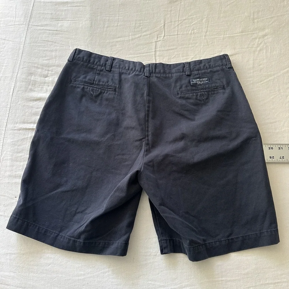 Polo Ralph Lauren Prospect Shorts Mens 38  Blue Cotton Classic Chino Flat Front‎